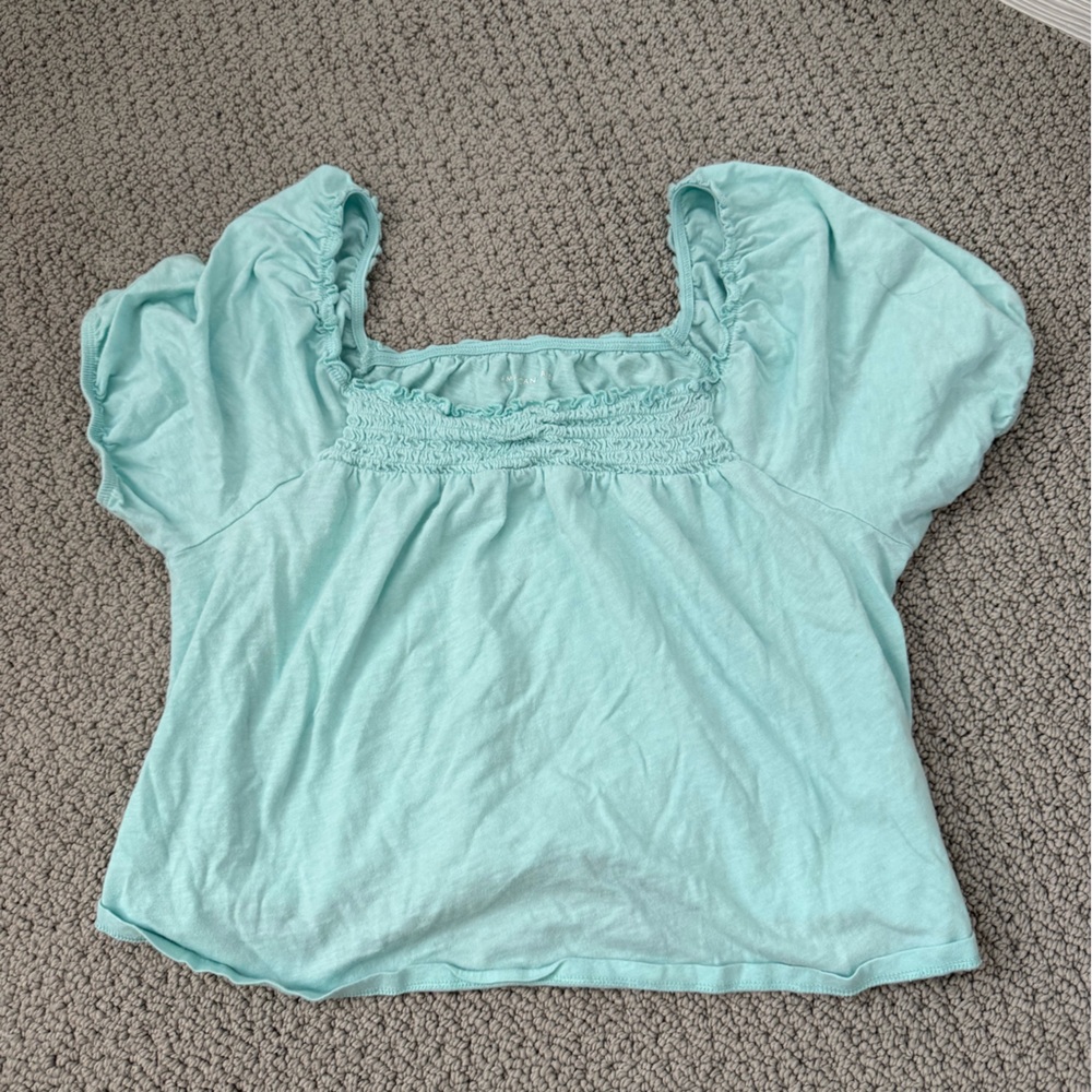 Puff sleeve Smocked babydoll blouse